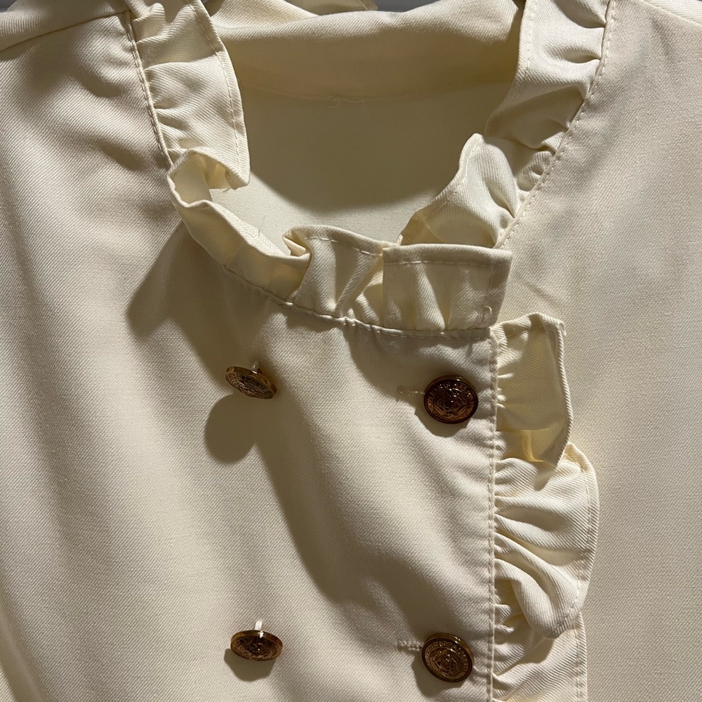 Chicwish Cream Ruffled Blouse - Picture 3 of 4
